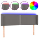 vidaXL szürke műbőr LED-es fejtámla szárnyakkal 147x16x78/88 cm
