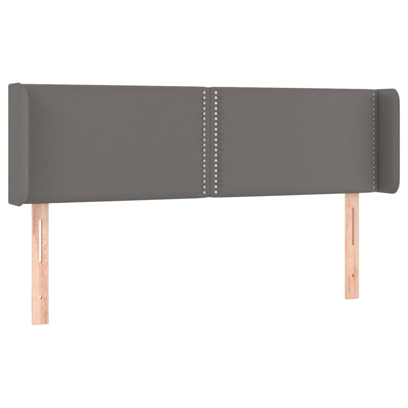 vidaXL szürke műbőr LED-es fejtámla szárnyakkal 147x16x78/88 cm