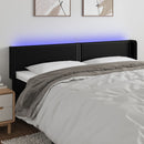 vidaXL fekete műbőr LED-es fejtámla 183 x 16 x 78/88 cm