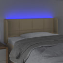 vidaXL krémszínű szövet LED-es fejtámla 83 x 16 x 78/88 cm