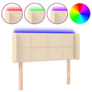 vidaXL krémszínű szövet LED-es fejtámla 93 x 16 x 78/88 cm