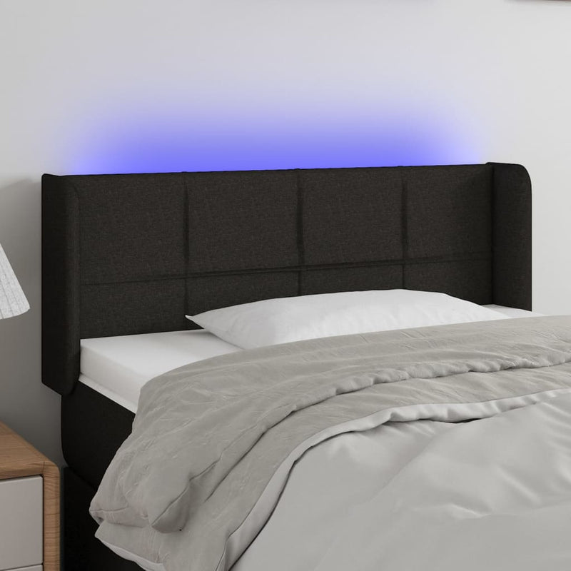 vidaXL fekete szövet LED-es fejtámla 103 x 16 x 78/88 cm