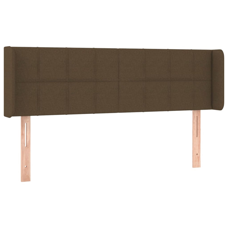 vidaXL sötétbarna szövet LED-es fejtámla 147 x 16 x 78/88 cm