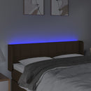 vidaXL sötétbarna szövet LED-es fejtámla 147 x 16 x 78/88 cm