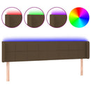 vidaXL sötétbarna szövet LED-es fejtámla 183 x 16 x 78/88 cm