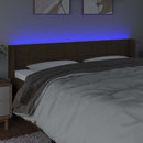 vidaXL sötétbarna szövet LED-es fejtámla 183 x 16 x 78/88 cm