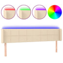 vidaXL krémszínű szövet LED-es fejtámla 203 x 16 x 78/88 cm