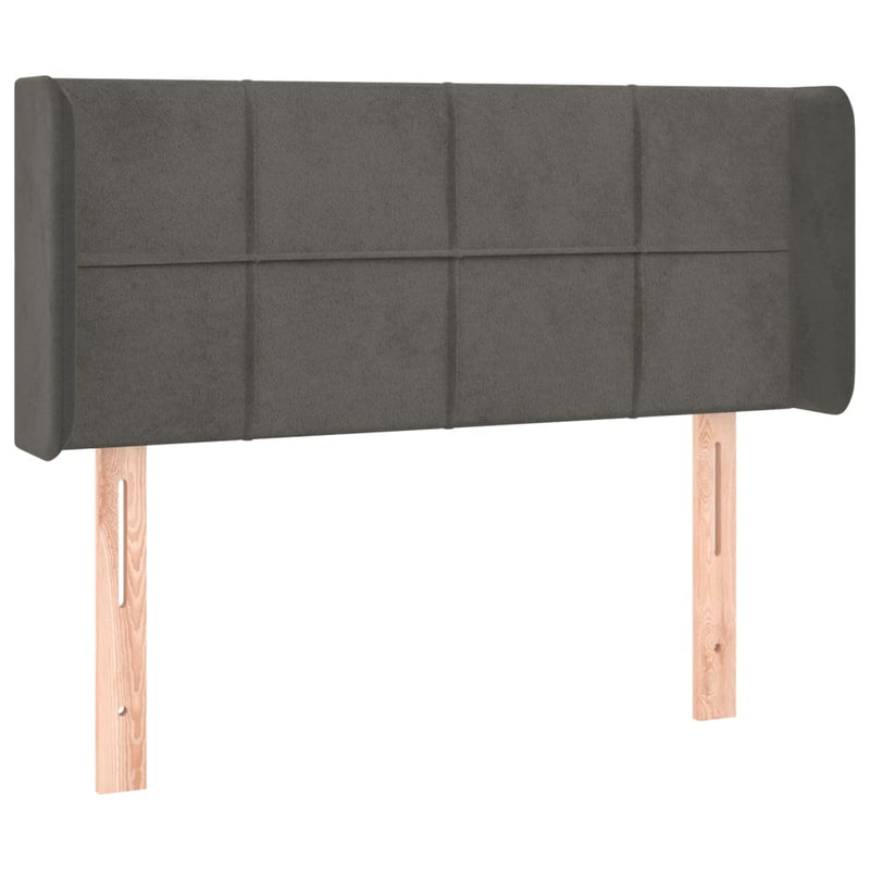 vidaXL sötétszürke bársony LED-es fejtámla 83 x 16 x 78/88 cm