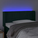 vidaXL sötétzöld bársony LED-es fejtámla 83 x 16 x 78/88 cm
