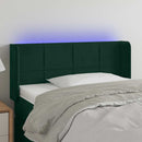 vidaXL sötétzöld bársony LED-es fejtámla 83 x 16 x 78/88 cm