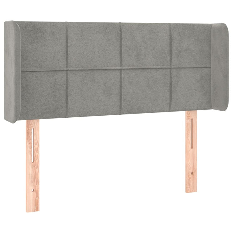 vidaXL világosszürke bársony LED-es fejtámla 93 x 16 x 78/88 cm