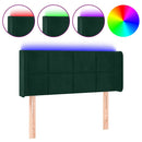 vidaXL sötétzöld bársony LED-es fejtámla 93 x 16 x 78/88 cm