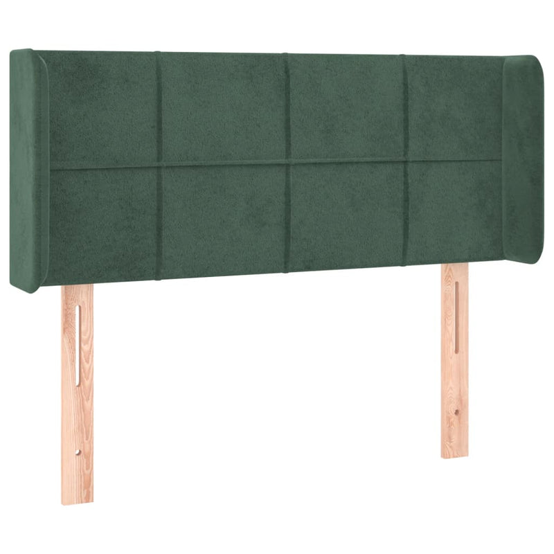 vidaXL sötétzöld bársony LED-es fejtámla 93 x 16 x 78/88 cm