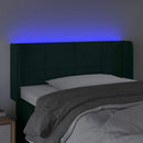 vidaXL sötétzöld bársony LED-es fejtámla 93 x 16 x 78/88 cm
