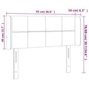 vidaXL sötétkék bársony LED-es fejtámla 93 x 16 x 78/88 cm