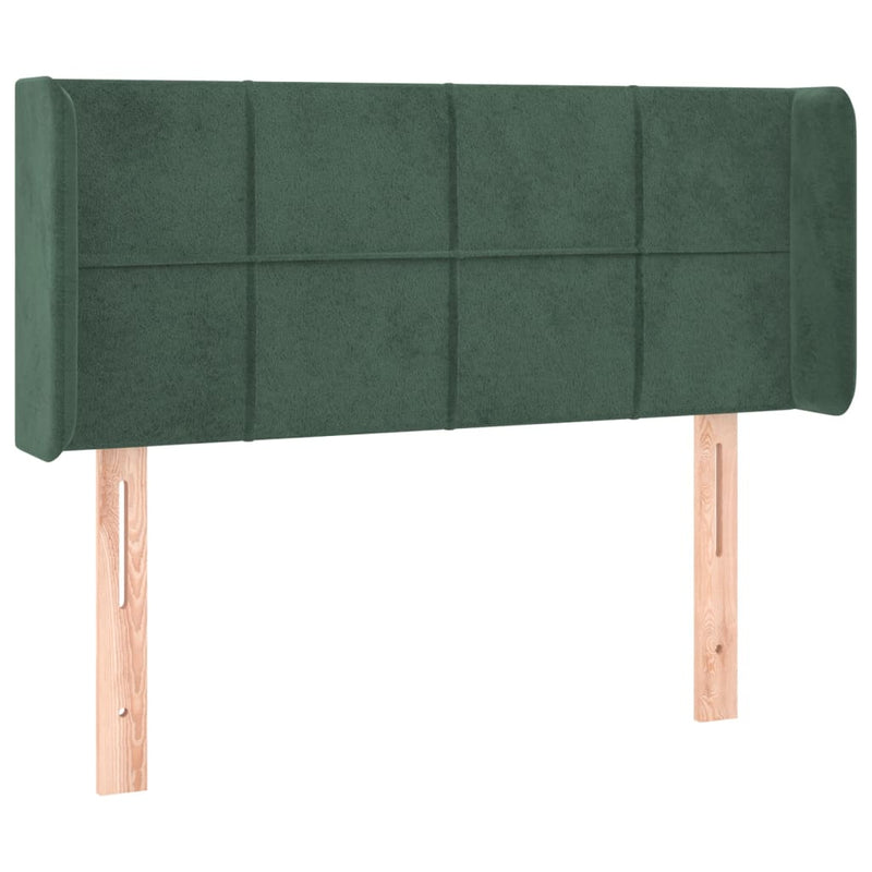 vidaXL sötétzöld bársony LED-es fejtámla 103 x 16 x 78/88 cm