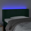 vidaXL sötétzöld bársony LED-es fejtámla 103 x 16 x 78/88 cm