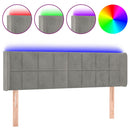 vidaXL világosszürke bársony LED-es fejtámla 147 x 16 x 78/88 cm