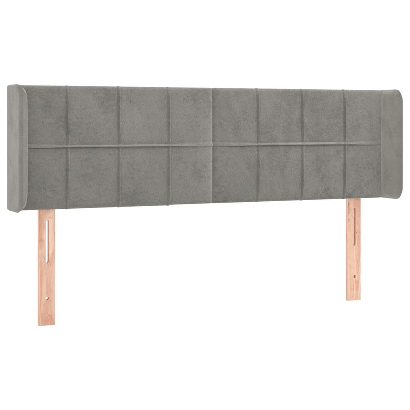 vidaXL világosszürke bársony LED-es fejtámla 147 x 16 x 78/88 cm