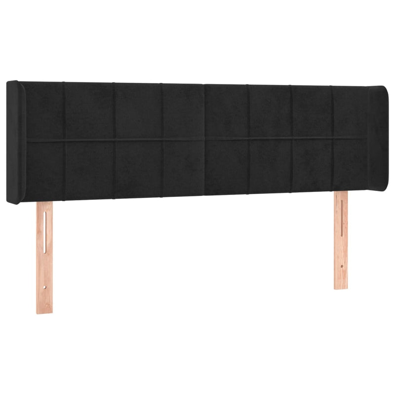 vidaXL fekete bársony LED-es fejtámla 147 x 16 x 78/88 cm