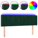 vidaXL sötétzöld bársony LED-es fejtámla 147 x 16 x 78/88 cm
