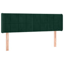 vidaXL sötétzöld bársony LED-es fejtámla 147 x 16 x 78/88 cm