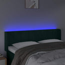 vidaXL sötétzöld bársony LED-es fejtámla 147 x 16 x 78/88 cm