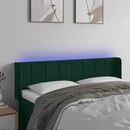 vidaXL sötétzöld bársony LED-es fejtámla 147 x 16 x 78/88 cm