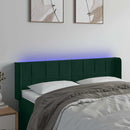 vidaXL sötétzöld bársony LED-es fejtámla 147 x 16 x 78/88 cm