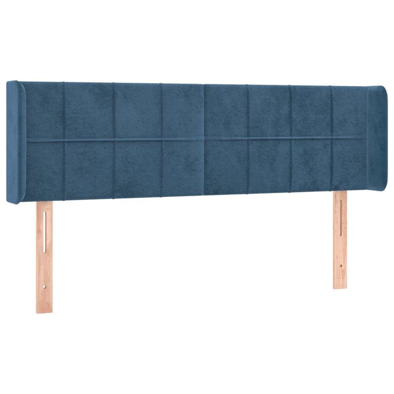 vidaXL sötétkék bársony LED-es fejtámla 147 x 16 x 78/88 cm
