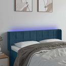 vidaXL sötétkék bársony LED-es fejtámla 147 x 16 x 78/88 cm