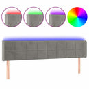 vidaXL világosszürke bársony LED-es fejtámla 163 x 16 x 78/88 cm