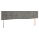 vidaXL világosszürke bársony LED-es fejtámla 163 x 16 x 78/88 cm
