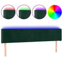 vidaXL sötétzöld bársony LED-es fejtámla 163 x 16 x 78/88 cm