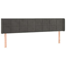 vidaXL sötétszürke bársony LED-es fejtámla 183 x 16 x 78/88 cm