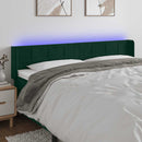 vidaXL sötétzöld bársony LED-es fejtámla 183 x 16 x 78/88 cm