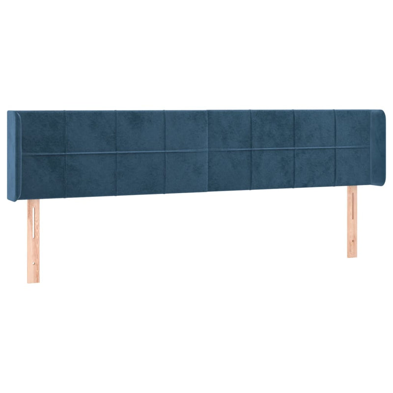 vidaXL sötétkék bársony LED-es fejtámla 183 x 16 x 78/88 cm