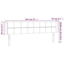 vidaXL sötétkék bársony LED-es fejtámla 183 x 16 x 78/88 cm
