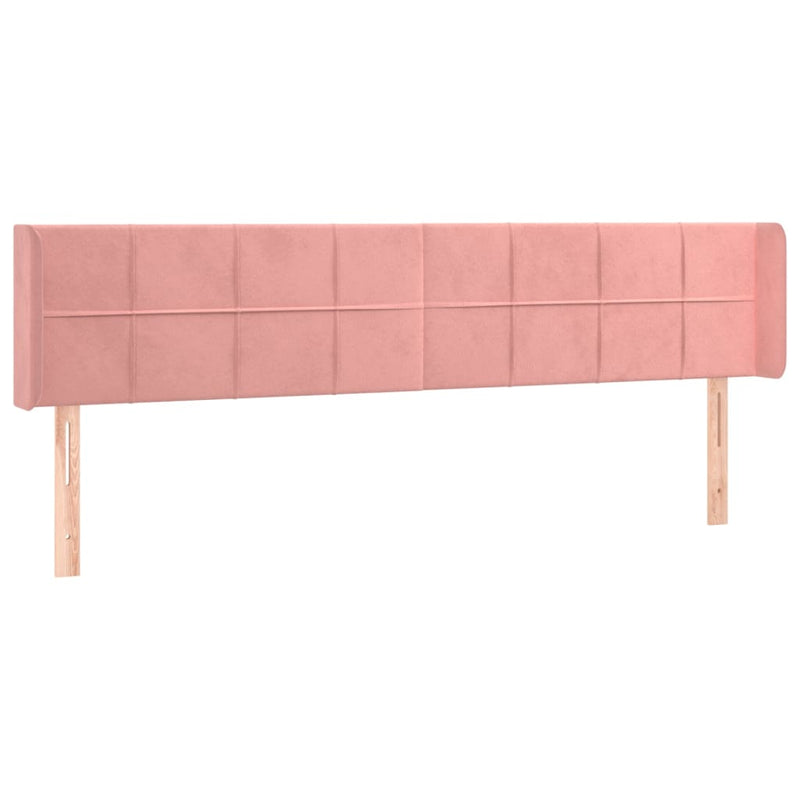 vidaXL rózsaszín bársony LED-es fejtámla 183x16x78/88 cm