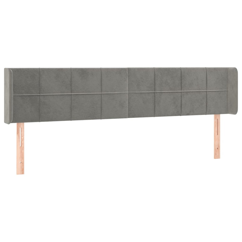 vidaXL világosszürke bársony LED-es fejtámla 203 x 16 x 78/88 cm