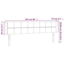 vidaXL sötétzöld bársony LED-es fejtámla 203 x 16 x 78/88 cm