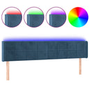 vidaXL sötétkék bársony LED-es fejtámla 203 x 16 x 78/88 cm