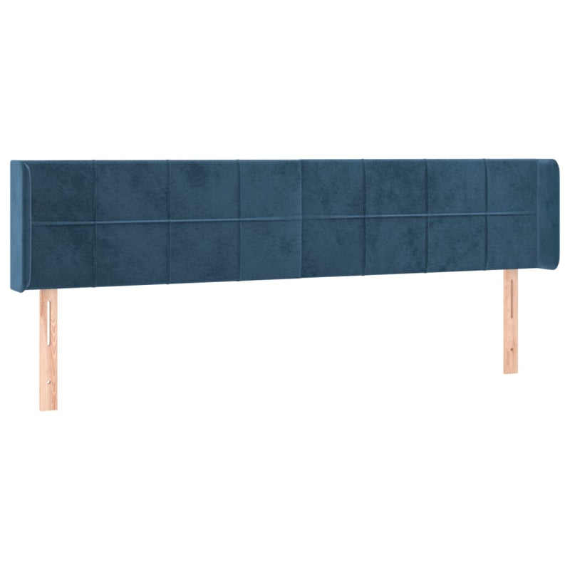 vidaXL sötétkék bársony LED-es fejtámla 203 x 16 x 78/88 cm