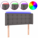 vidaXL szürke műbőr LED-es fejtámla szárnyakkal 93x16x78/88 cm