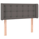 vidaXL szürke műbőr LED-es fejtámla szárnyakkal 93x16x78/88 cm