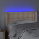 vidaXL fekete műbőr LED-es fejtámla 93x16x78/88 cm