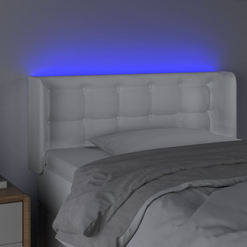 vidaXL fehér műbőr LED-es fejtámla 103x16x78/88 cm