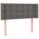 vidaXL szürke műbőr LED-es fejtámla szárnyakkal 103x16x78/88 cm