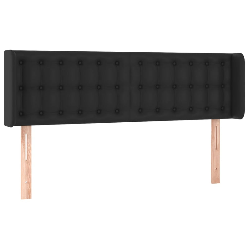 vidaXL fekete műbőr LED-es fejtámla 147 x 16 x 78/88 cm