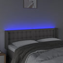 vidaXL szürke műbőr LED-es fejtámla szárnyakkal 147x16x78/88 cm